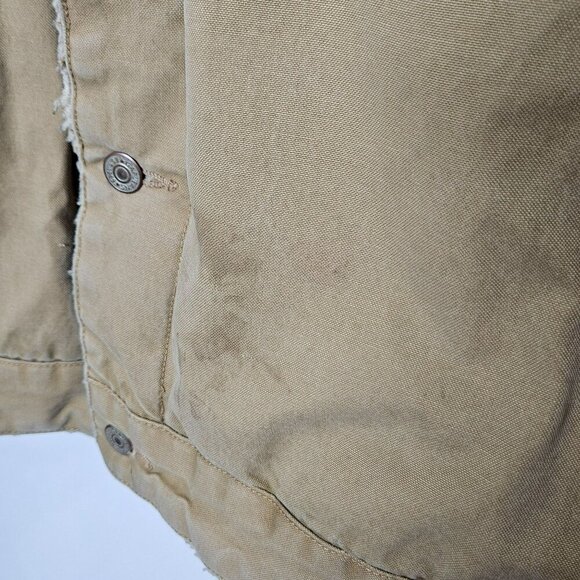 GAP Vintage 2002 XXL Sherpa-Lined Tan Canvas Jacket Button‎ Closure Pockets Barn - Picture 6 of 15